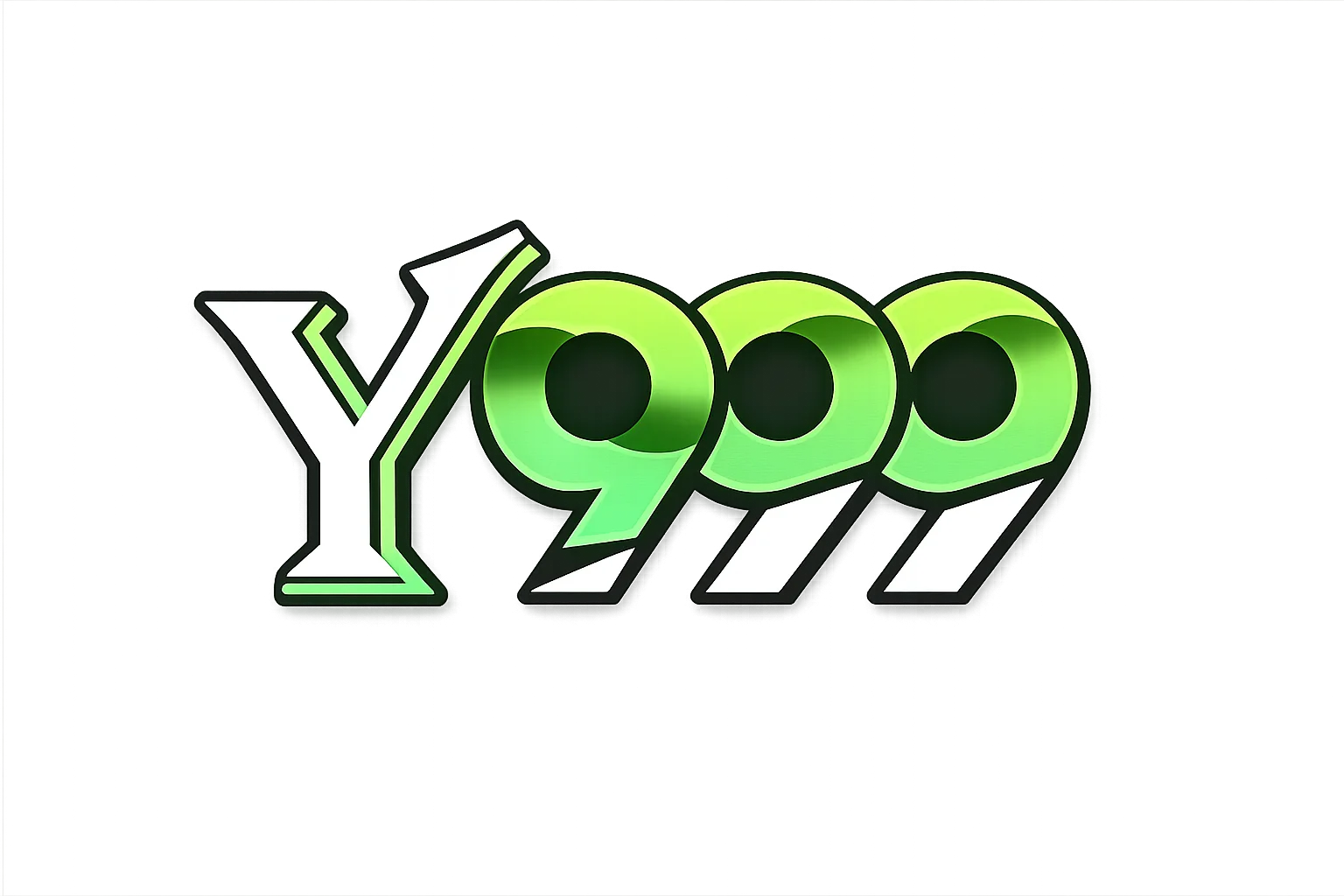 Y999 logo design with green gradients